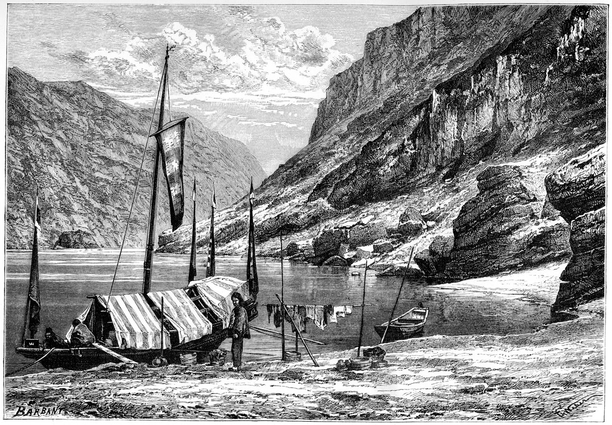 Horní Yangtse-Kiang, Čína, 1895. od Weber