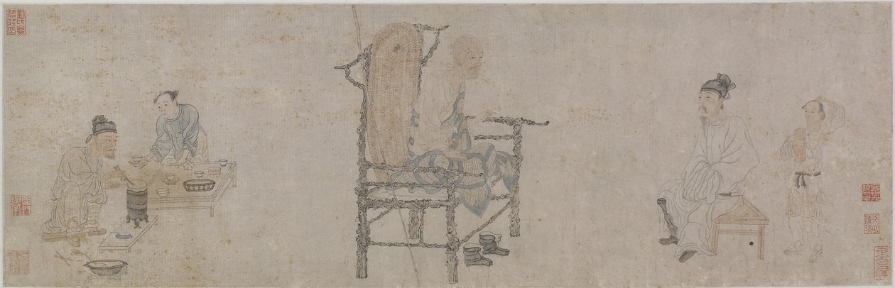 Xiao Yi Získání Lanting Manuscript by Trickery (inkoust a barva na papíře) od Wen Zhengming