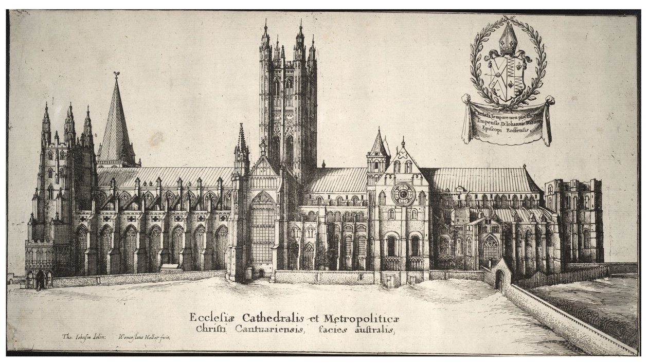 Katedrála v Canterbury, jižní strana od Wenceslaus Hollar