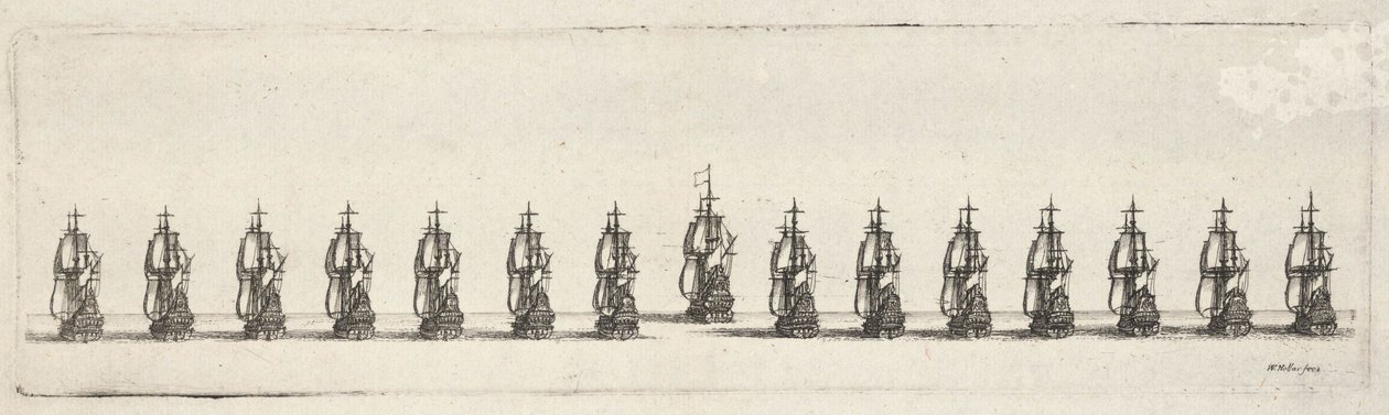 Flotila v řadě od Wenceslaus Hollar