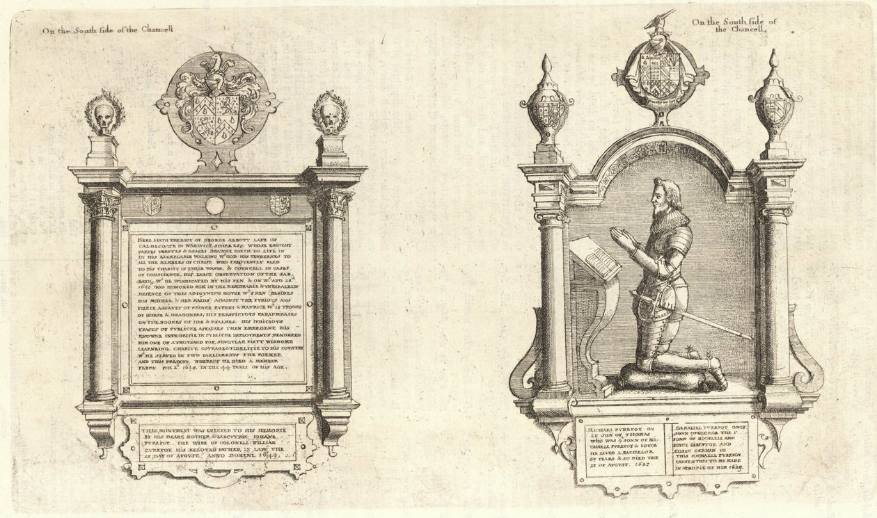 Abbott a Purefoy (památník) od Wenceslaus Hollar