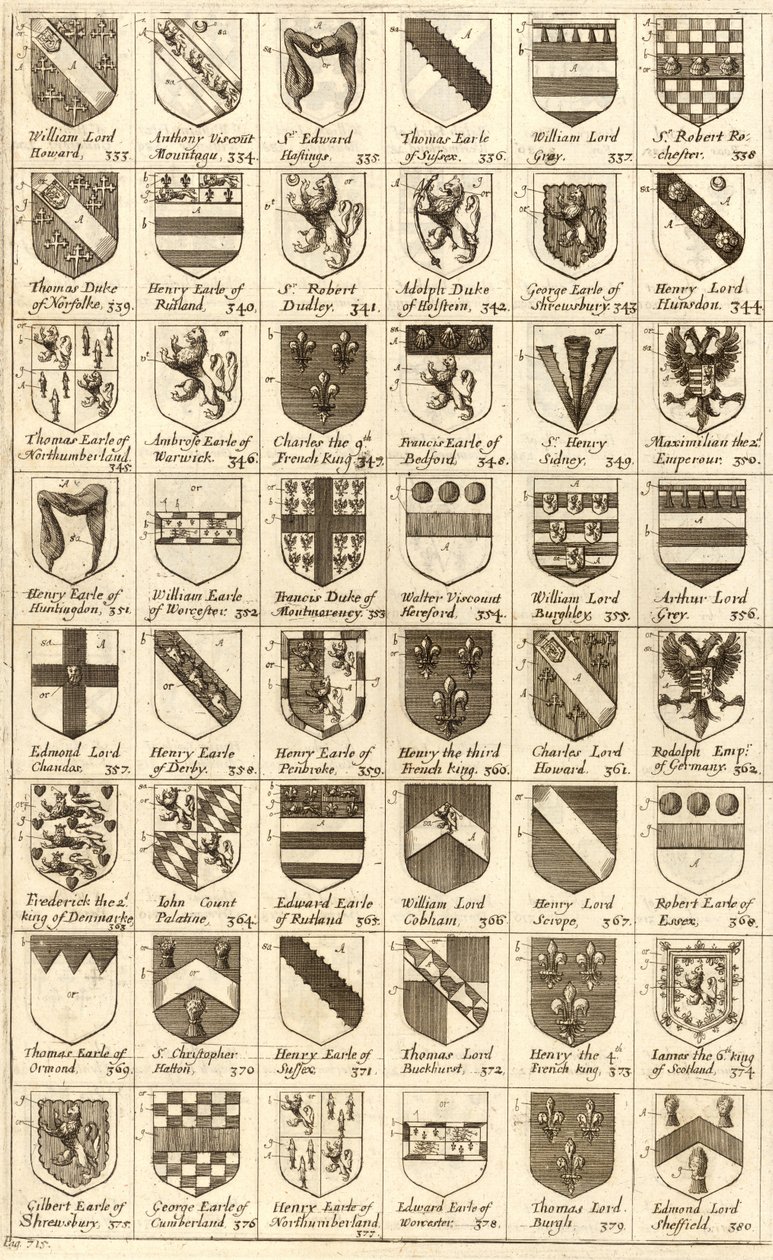 Ramena rytířů podvazku od Wenceslaus Hollar