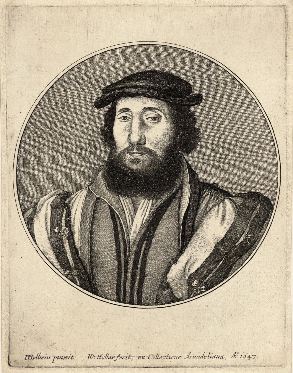 Vousatý muž od Wenceslaus Hollar