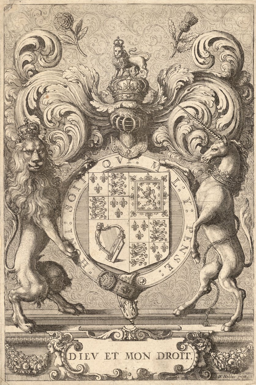 Anglické královské zbraně (1660 - 1689). Stav 2 od Wenceslaus Hollar