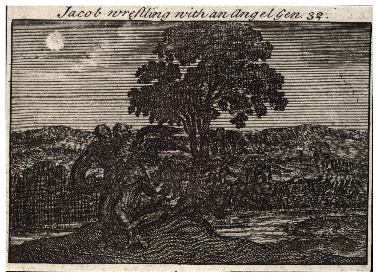 Jacob zápasí s andělem od Wenceslaus Hollar