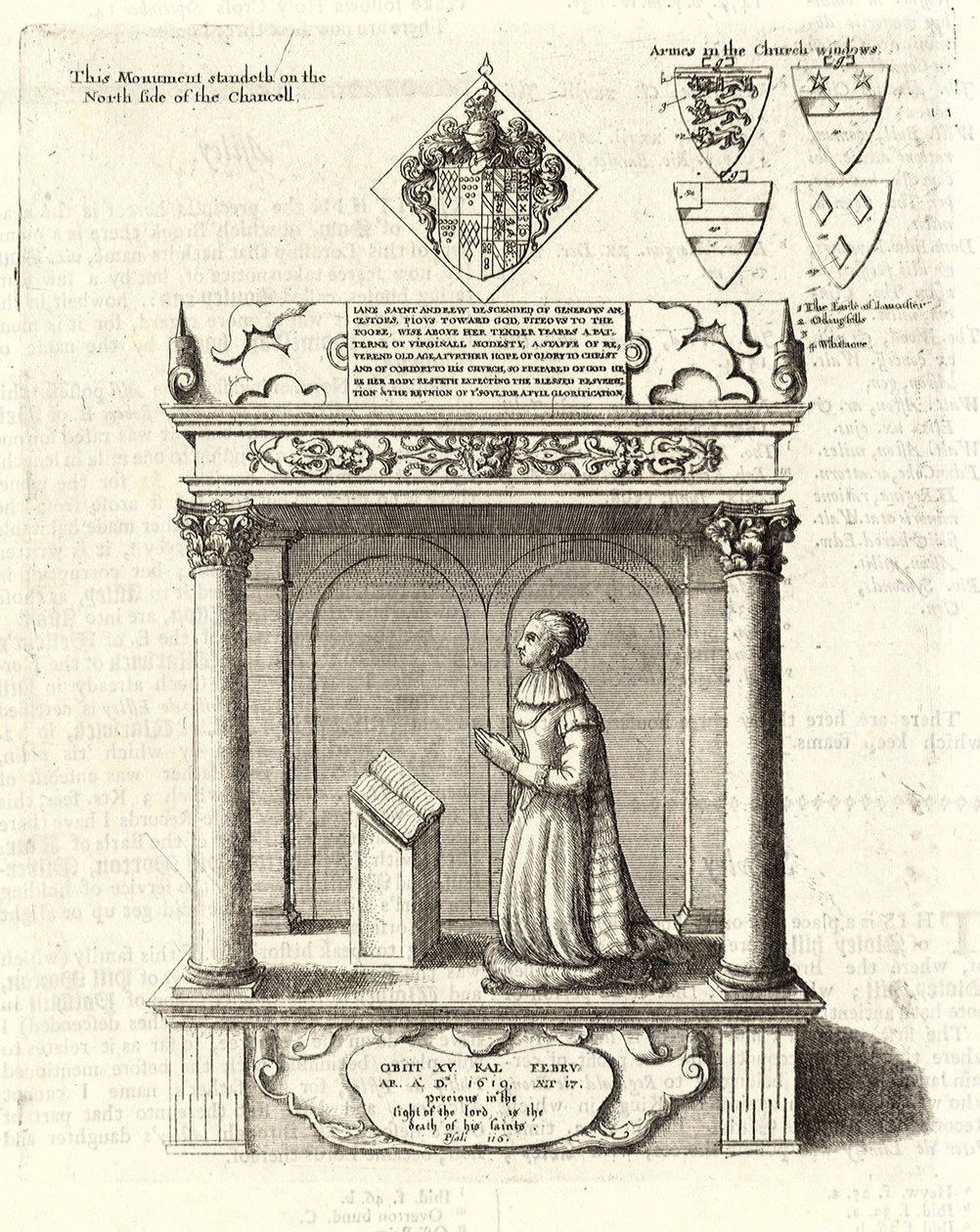 Jane St Andrew (památník). Stav 2 od Wenceslaus Hollar