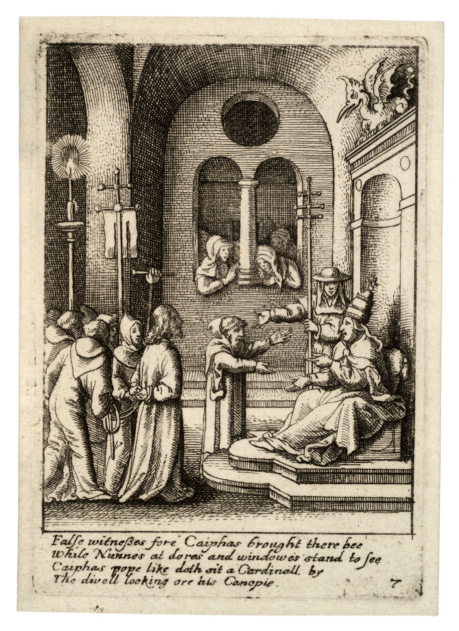 Ježíš znovu před Kaifášem od Wenceslaus Hollar