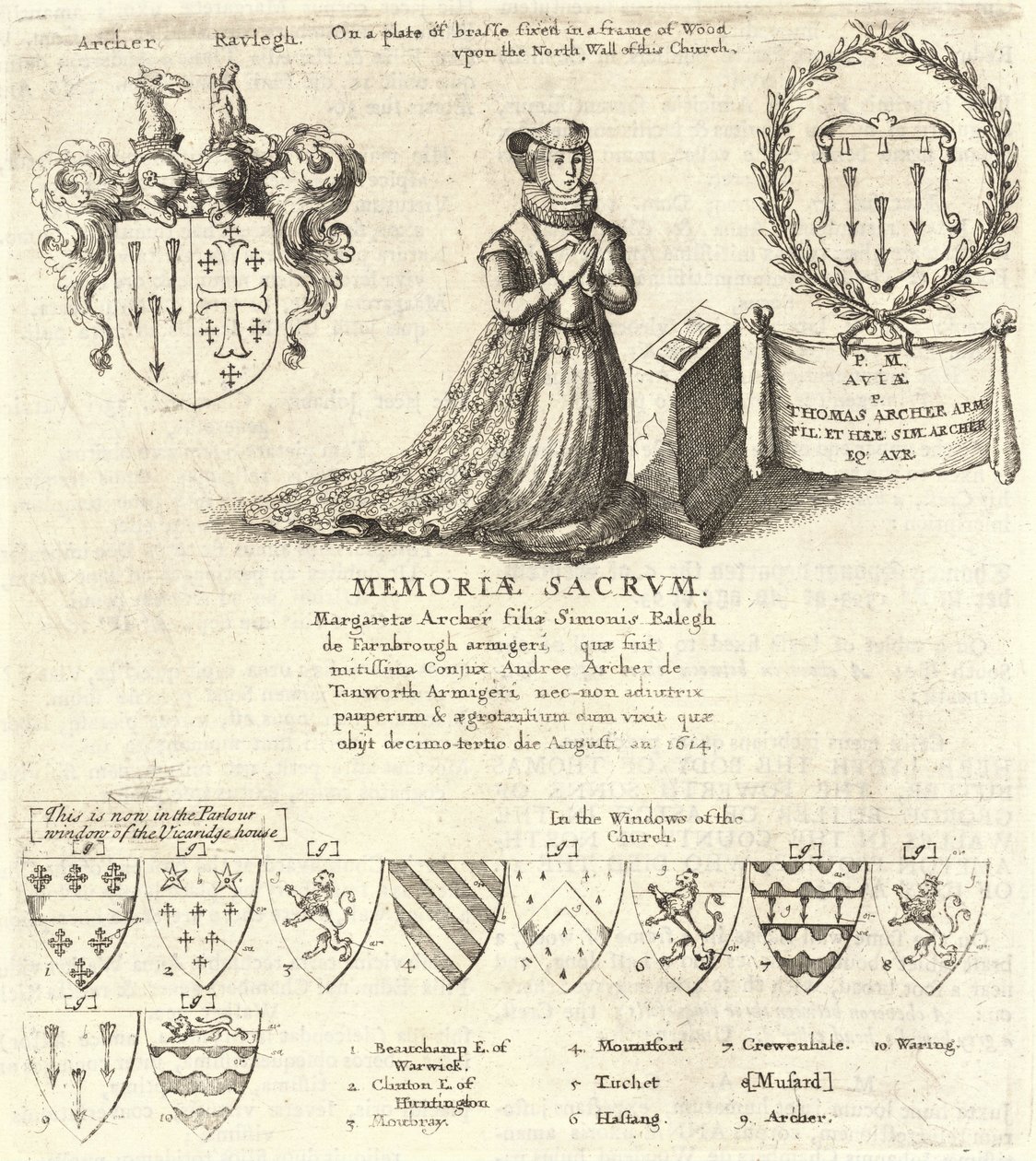 Margaret Archer (památník). Stav 2 od Wenceslaus Hollar