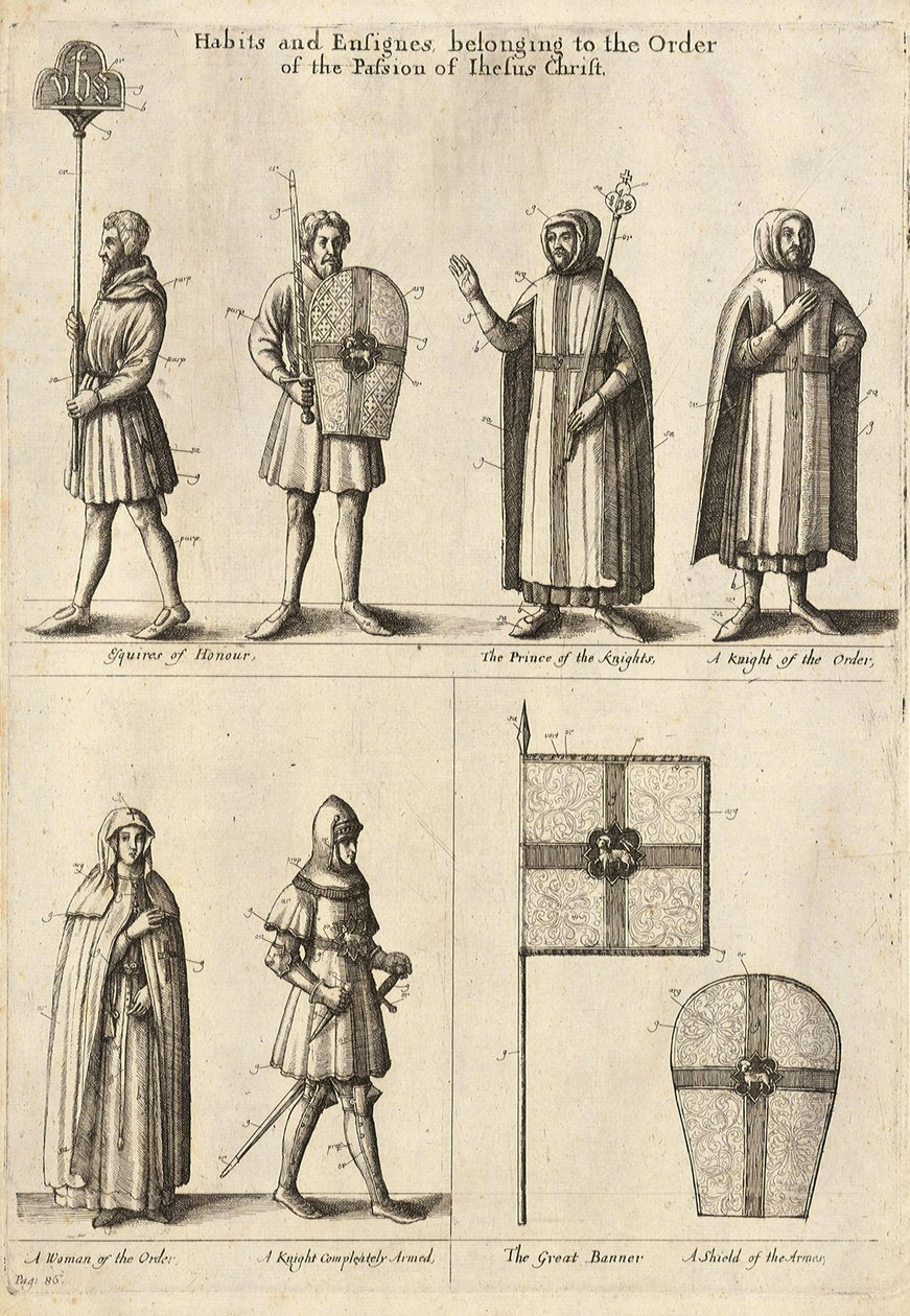 Členové Kristova řádu od Wenceslaus Hollar