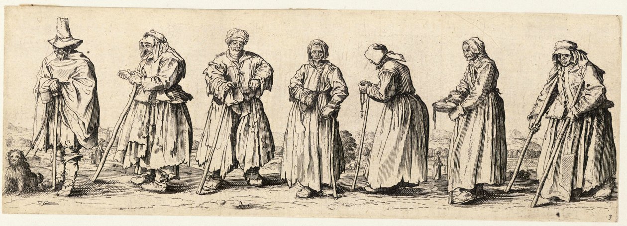 Muži a ženy žebráci od Wenceslaus Hollar