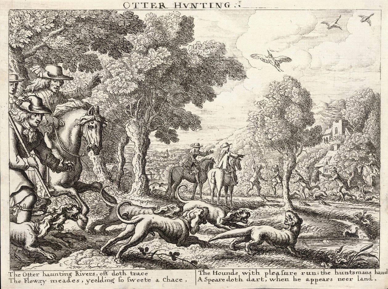Lov vydry od Wenceslaus Hollar