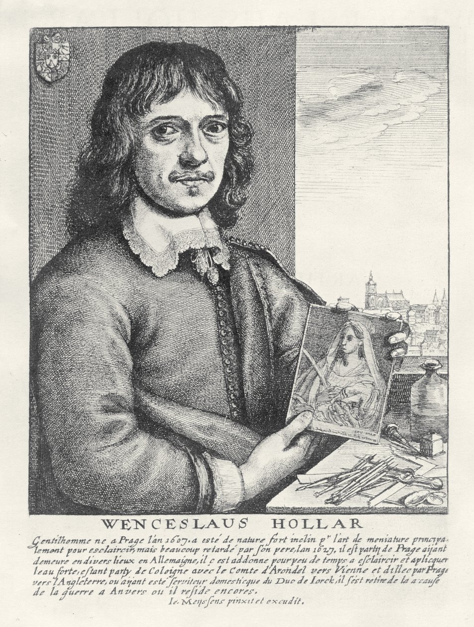 Autoportrét, kolem roku 1649 od Wenceslaus Hollar