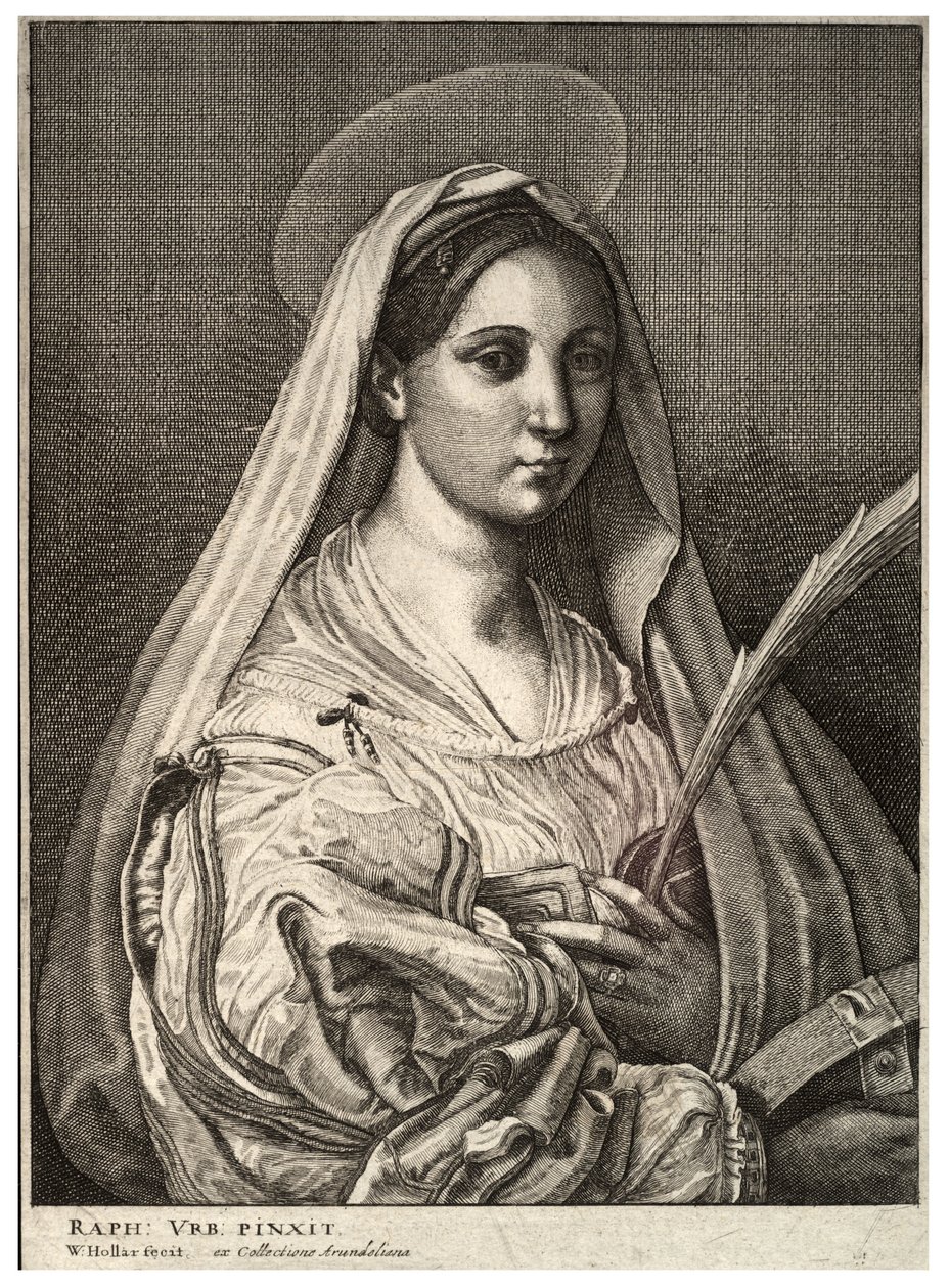 Svatá Kateřina z Alexandrie. Stav 2 od Wenceslaus Hollar