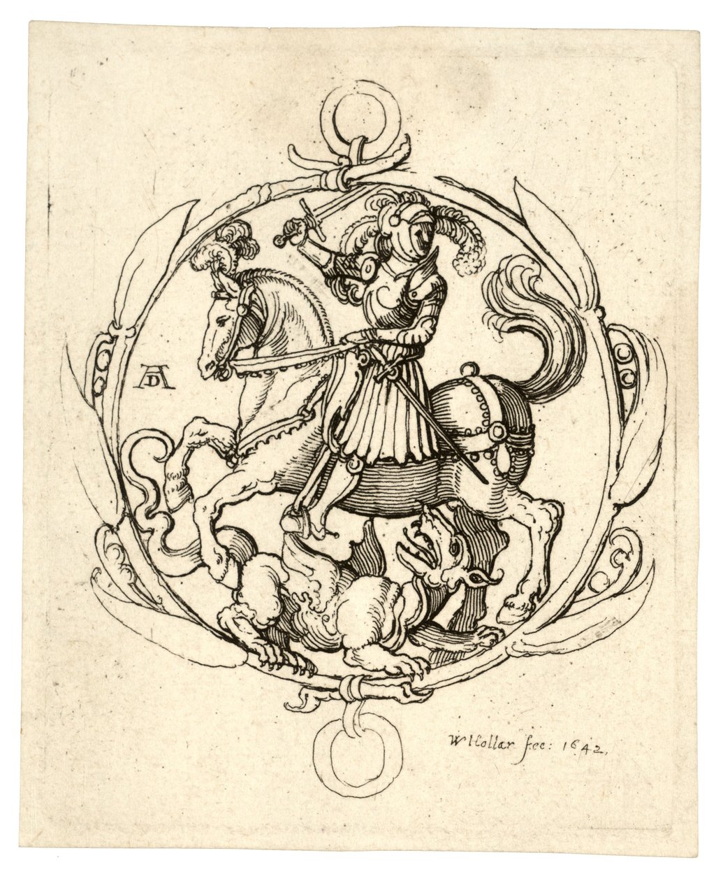 Svatý Jiří a drak od Wenceslaus Hollar