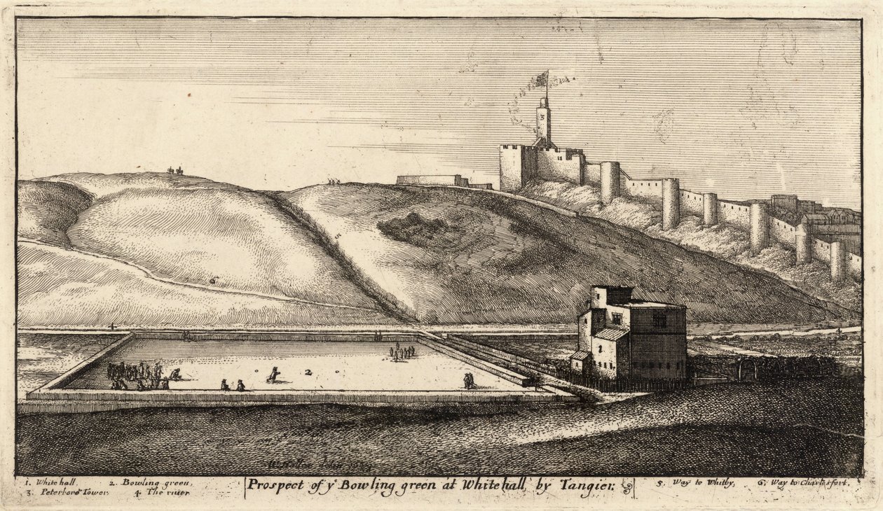 Bowlingová hřiště v Tangeru. Stav 1 od Wenceslaus Hollar