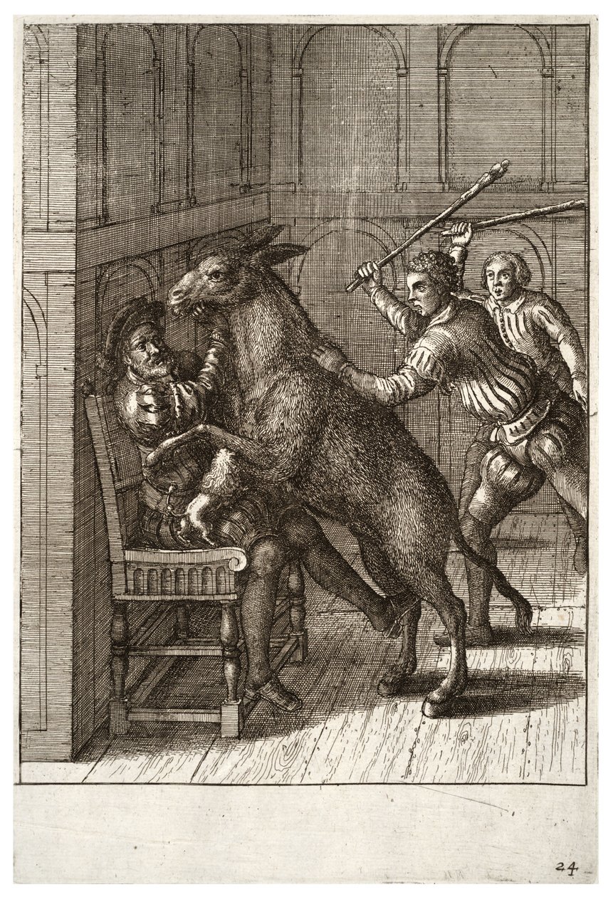 Pes a osel od Wenceslaus Hollar