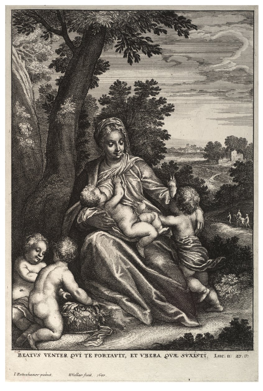 Svatá rodina, po Rottenhammeru od Wenceslaus Hollar