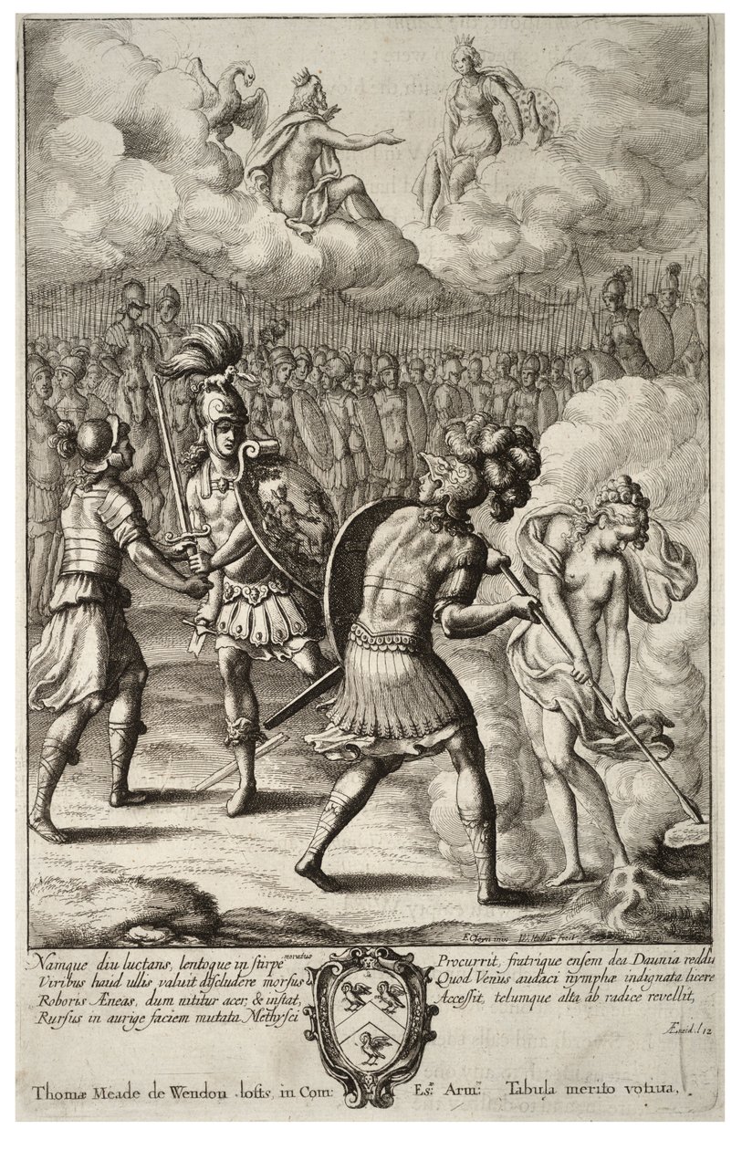 Poslední boj Aenea a Turnuse. Stav 1 od Wenceslaus Hollar