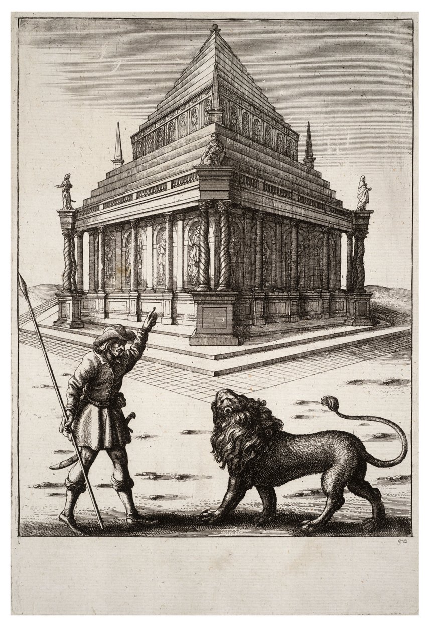Lev a lesník od Wenceslaus Hollar