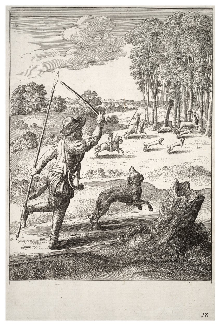 Starý honič a jeho pán od Wenceslaus Hollar