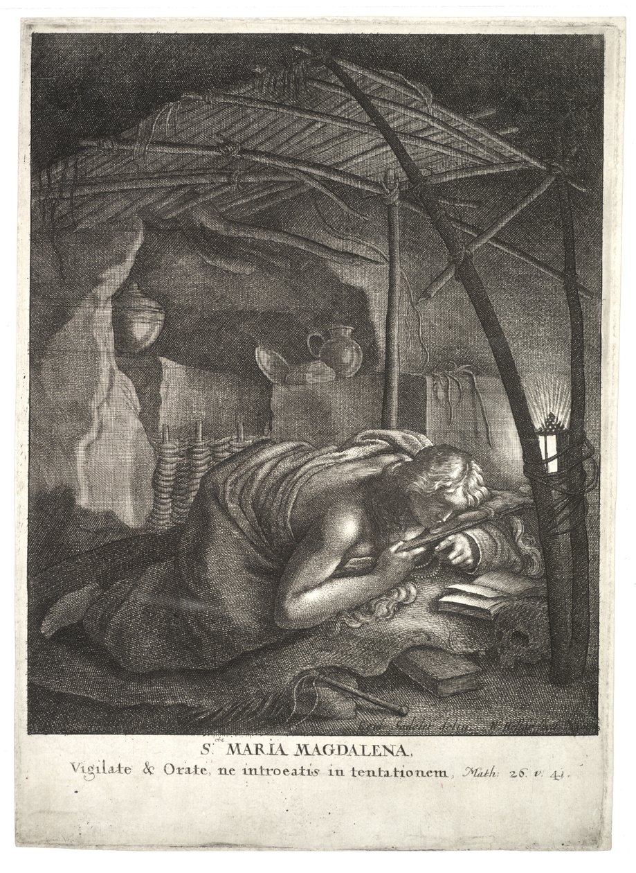 Kající Magdalena, po Sadelerovi. Stav 2 od Wenceslaus Hollar