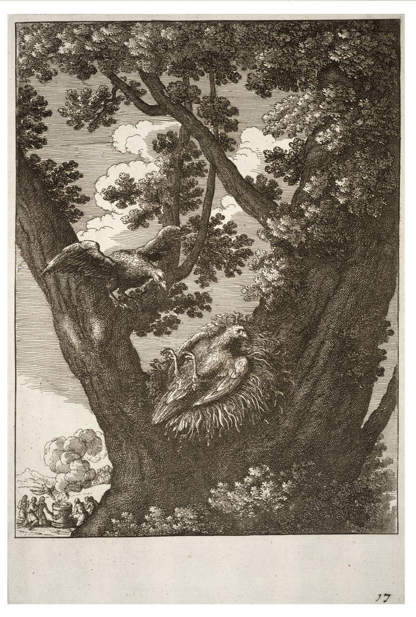 Nemocný drak a jeho matka od Wenceslaus Hollar