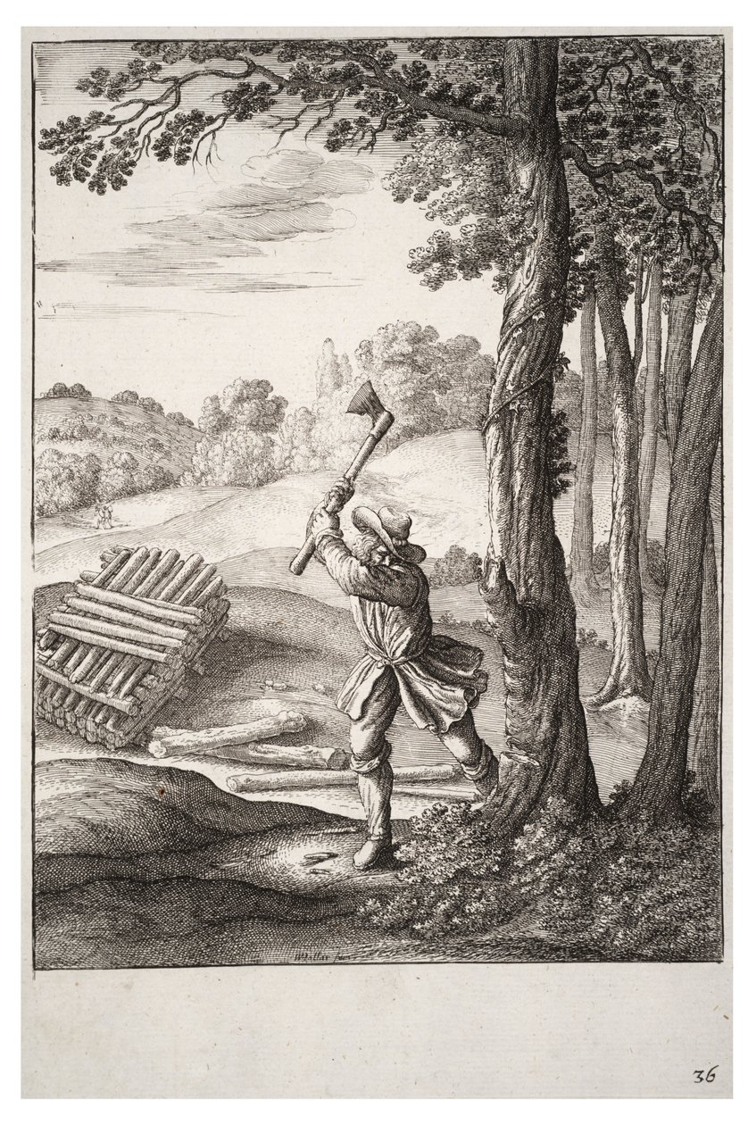 Dřevorubec od Wenceslaus Hollar