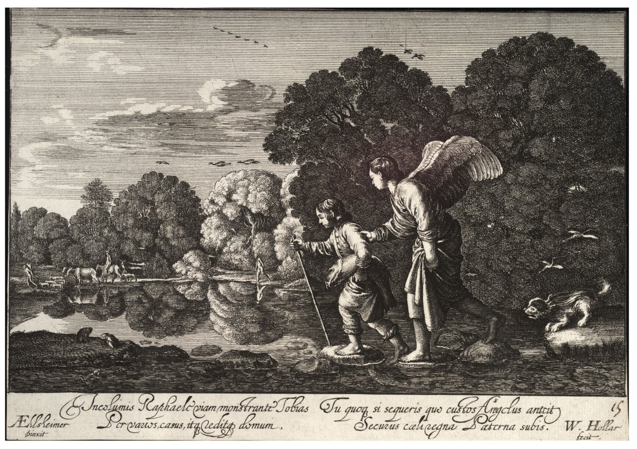 Tobiáš a anděl. Stav 1 od Wenceslaus Hollar
