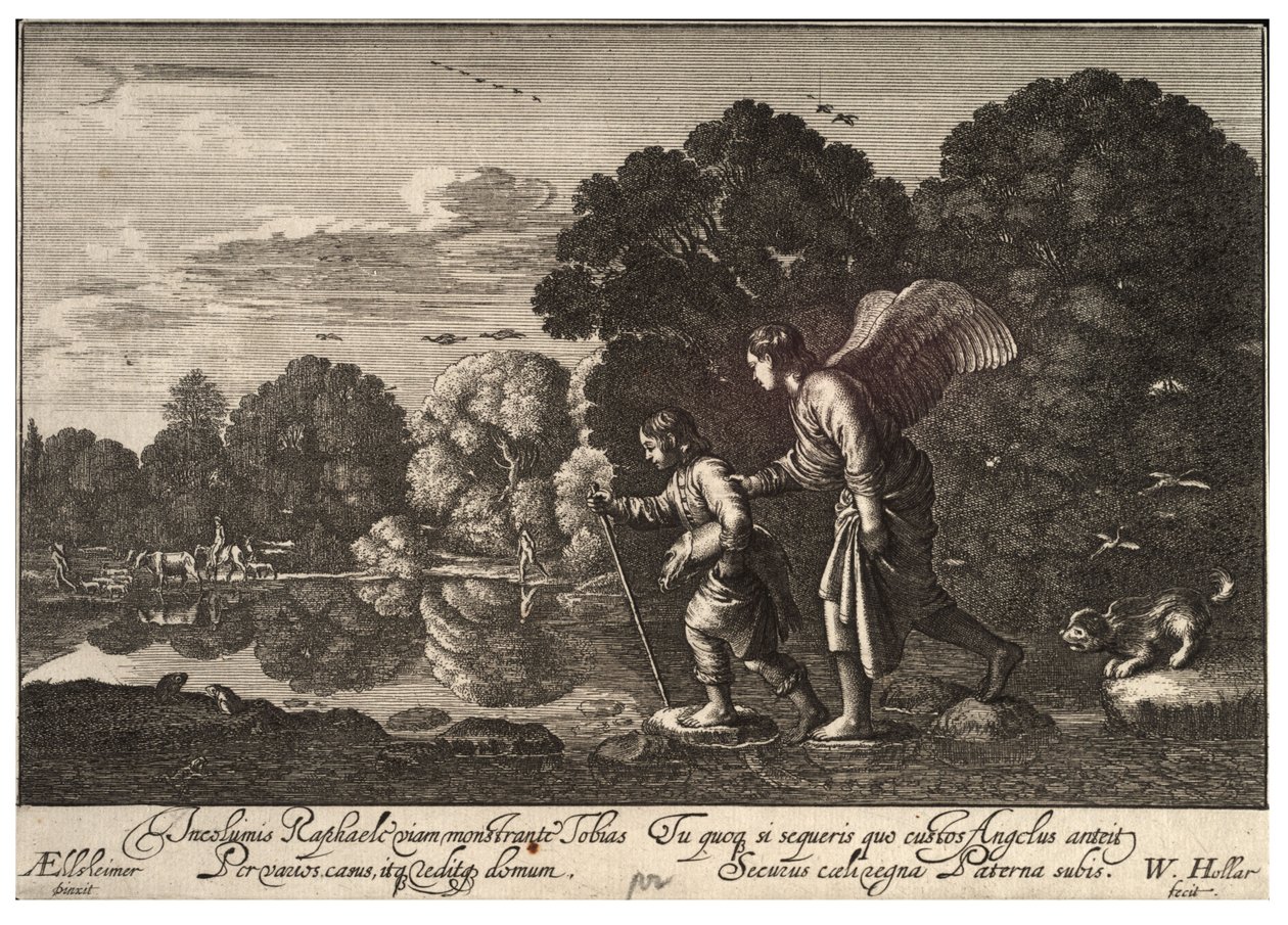 Tobiáš a anděl. Stav 3 od Wenceslaus Hollar