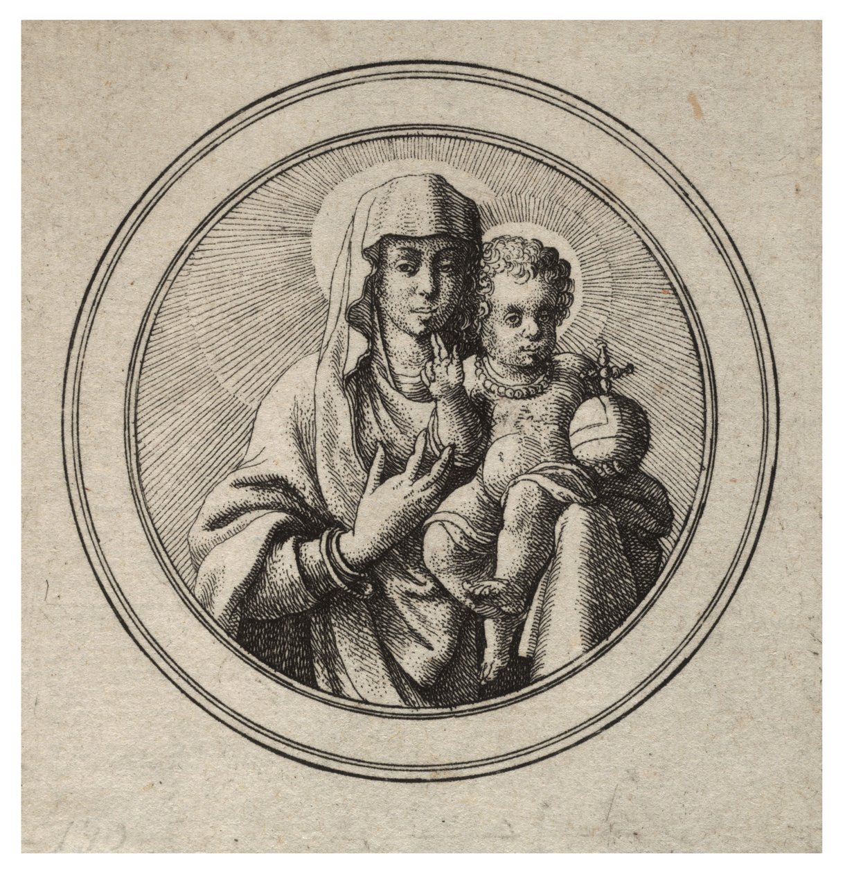 Panna a dítě od Wenceslaus Hollar