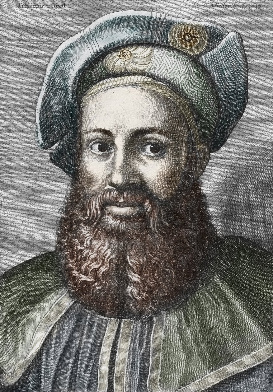Portrét Pietra Aretina (1492-1556) (Aretin), italského básníka (Portrét italského básníka Pietra Aretina) Rytina Soukromá sbírka od Wenceslaus (after) Hollar