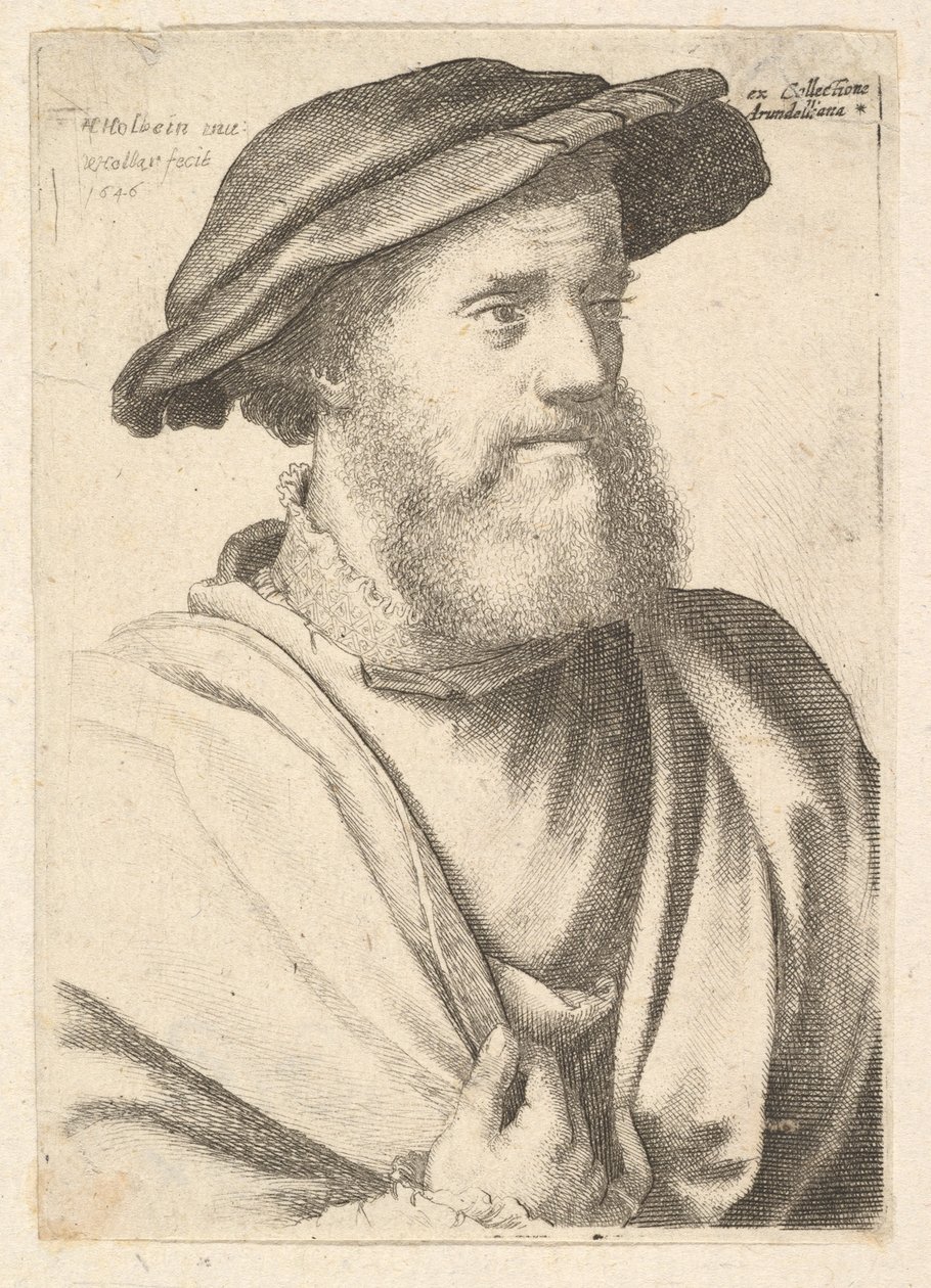 Vousatý muž po Hansi Holbeinovi, 1646. od Wenceslaus Hollar
