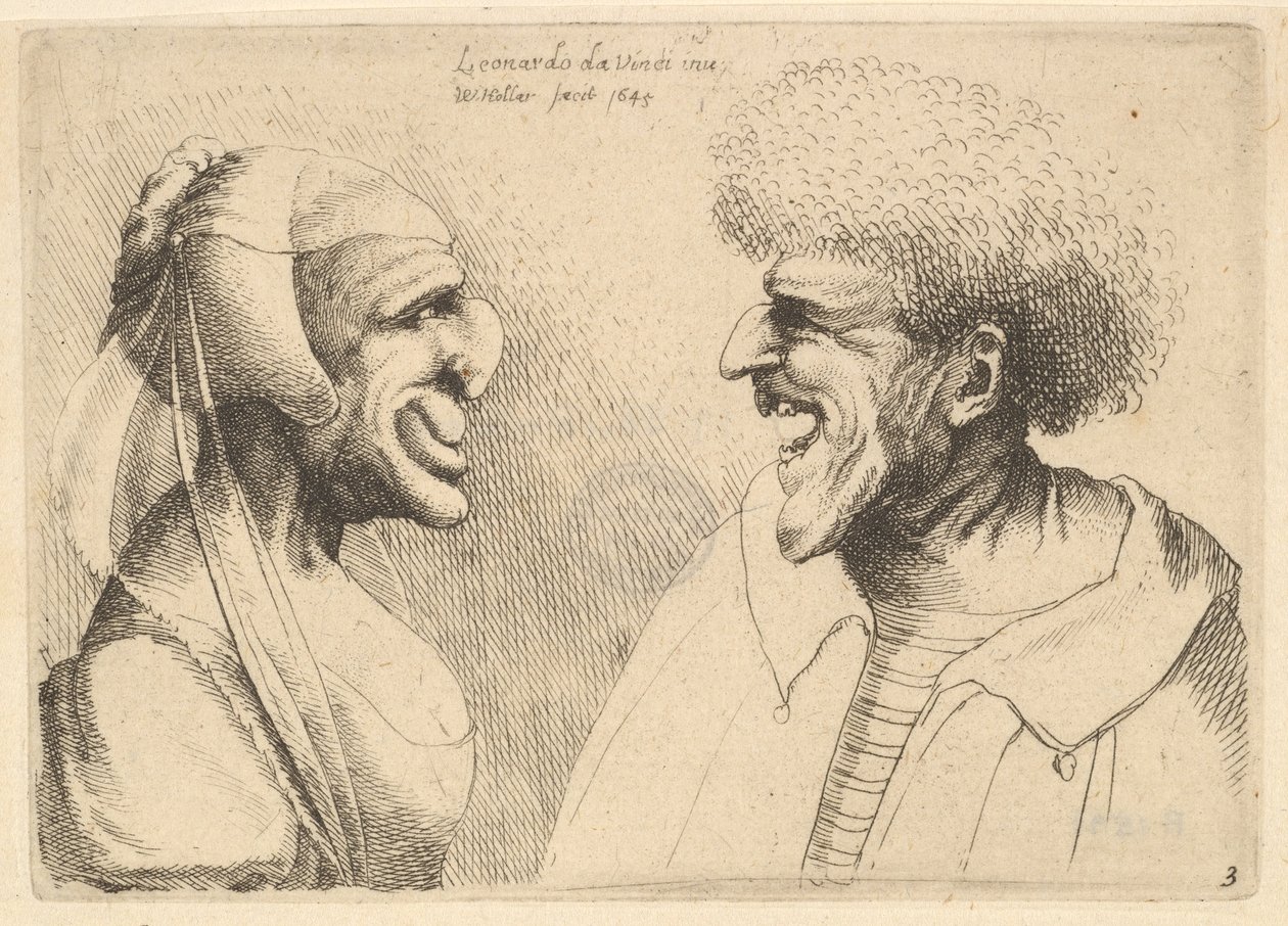 Deformovaný pár stojící proti sobě, 1645. od Wenceslaus Hollar
