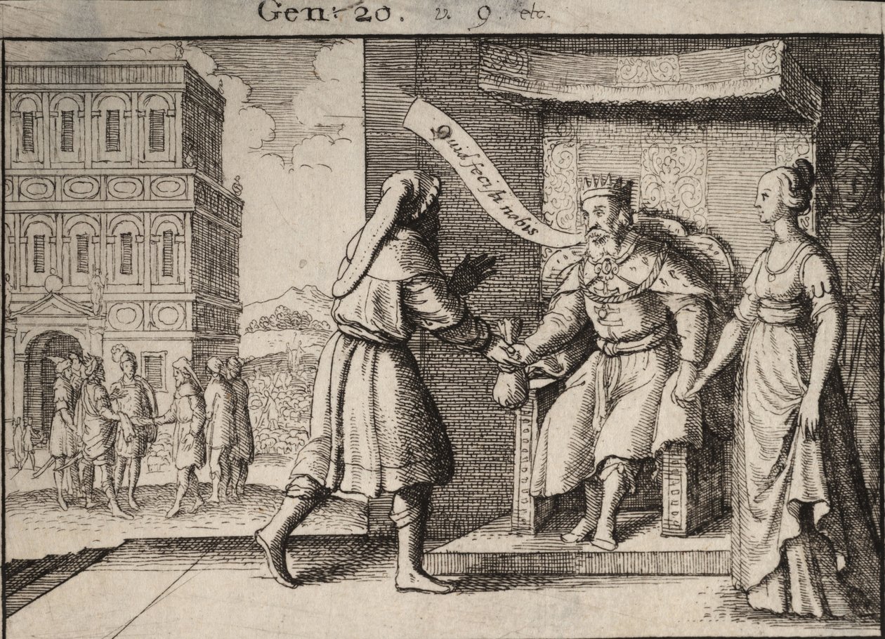 Abimelech kárá Abrahama. Stav 1 od Wenceslaus Hollar