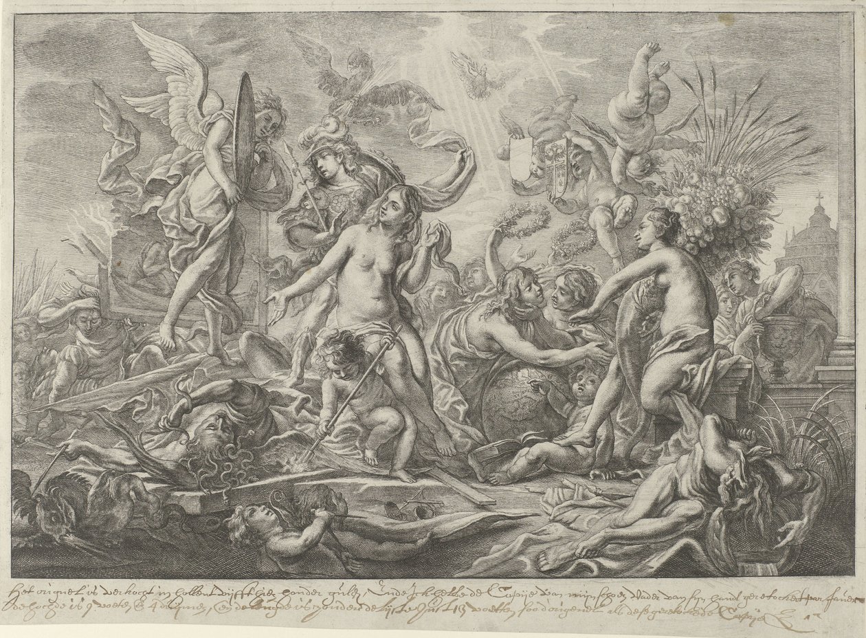 Alegorie vestfálského míru, 1648 od Wenceslaus Hollar