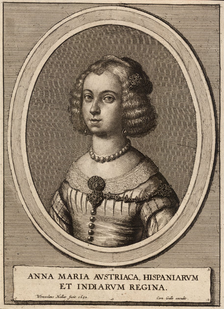 Anna Maria, královna Španělska od Wenceslaus Hollar