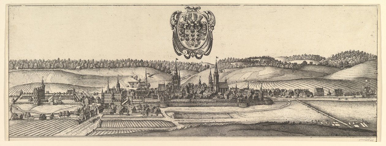 Ansbach a Coburg, Pohled a dvou pohledů a&b., 1625-77. od Wenceslaus Hollar