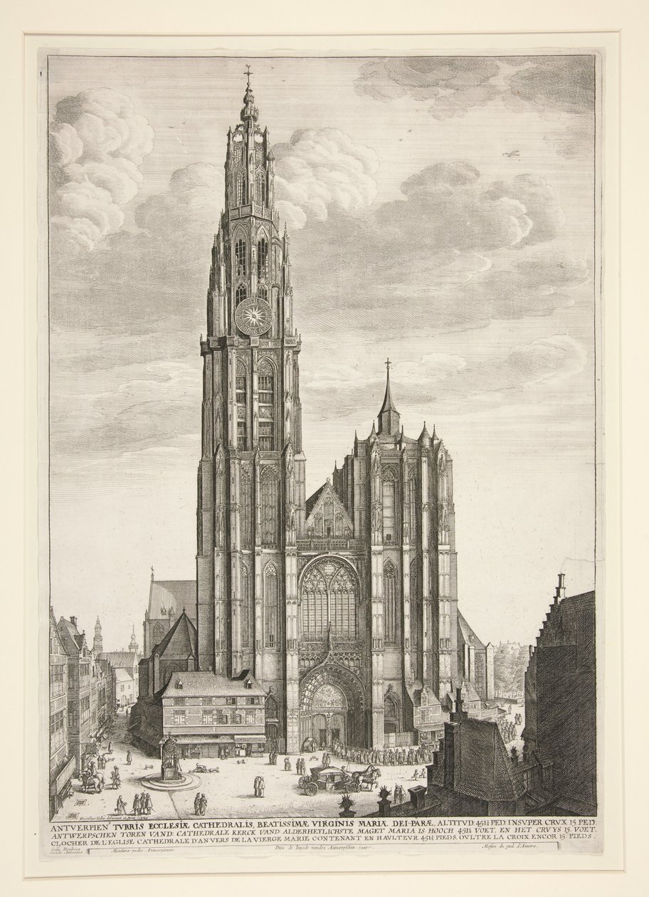 Antverpská katedrála od Wenceslaus Hollar