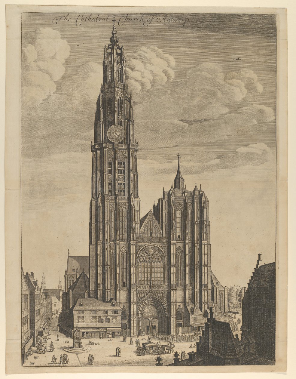 Antverpská katedrála Prospekt Tvrris Ecclesiæ Cathedralis, 1649., 1649 od Wenceslaus Hollar