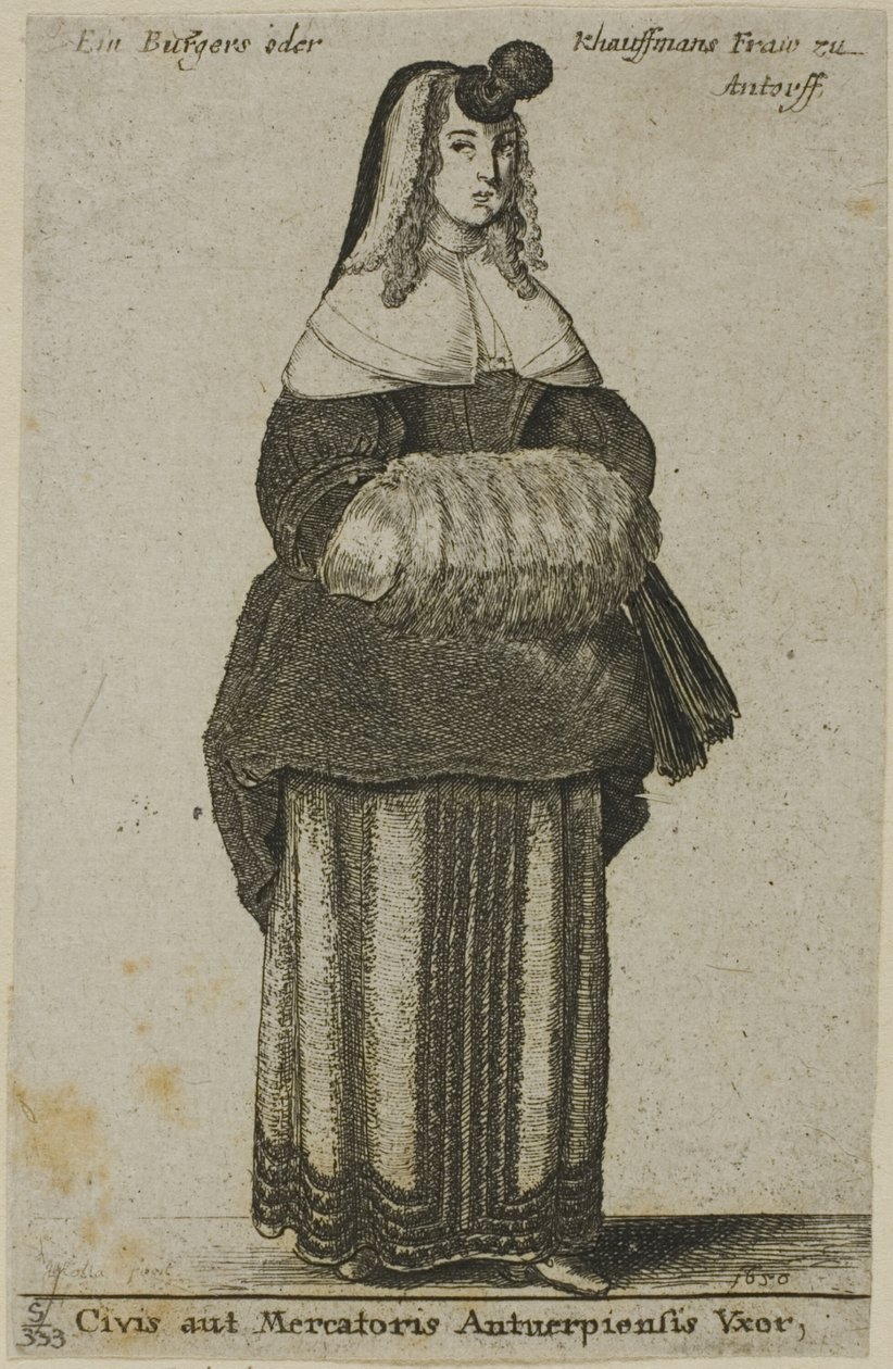 Manželka Antverpy od Wenceslaus Hollar