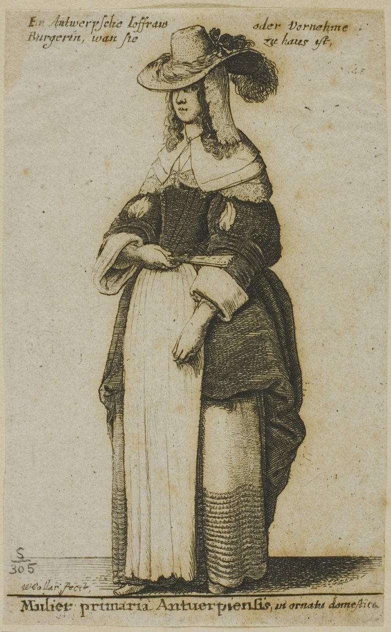 Antverpská žena od Wenceslaus Hollar