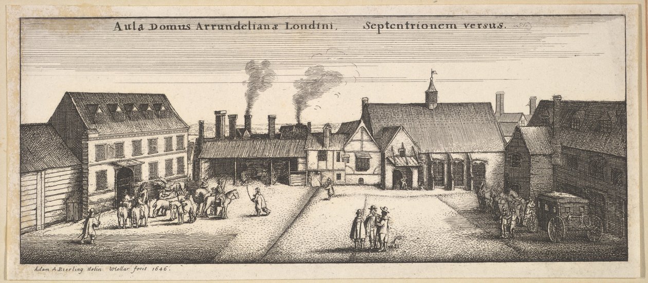 Arundelův dům ze severu, kopie, 17. století. od Wenceslaus Hollar