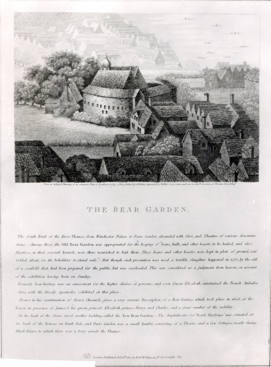 Medvědí zahrada, 1647 od Wenceslaus Hollar