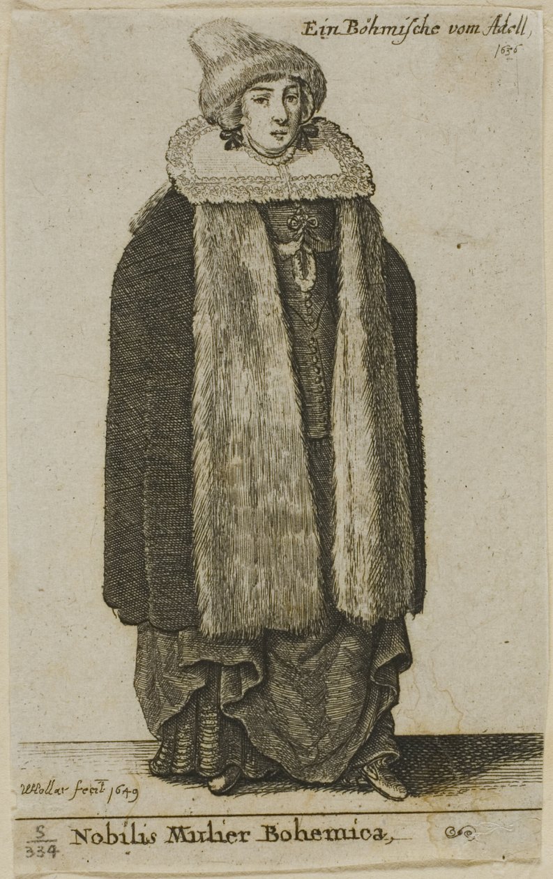 Česká šlechtična od Wenceslaus Hollar