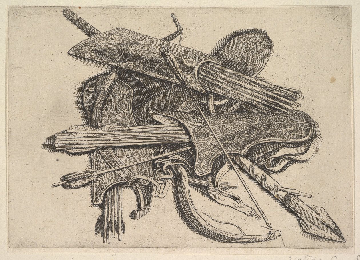 Luky, toulce a kopí, 1625-77. od Wenceslaus Hollar