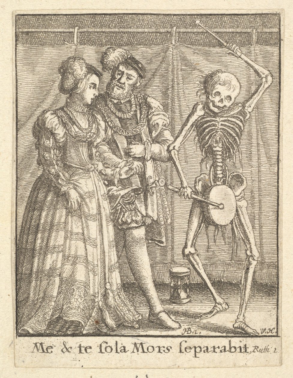 Svatební pár, z Tance smrti, 1651. od Wenceslaus Hollar