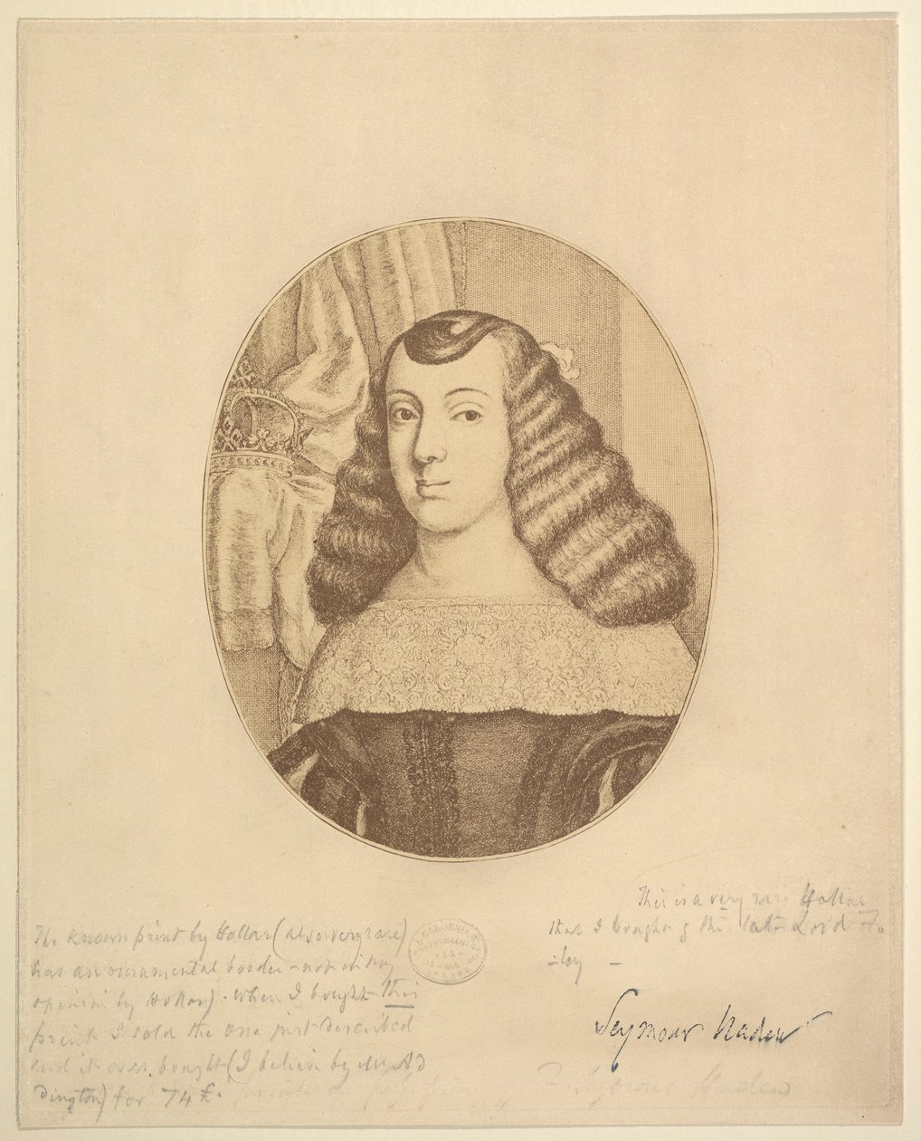 Catherine, princezna Portugalska, 1661. od Wenceslaus Hollar
