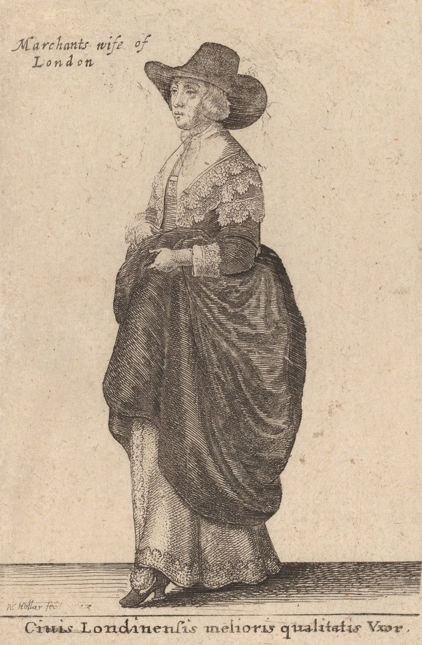 Manželka londýnského občana lepší kvality, 1643 od Wenceslaus Hollar