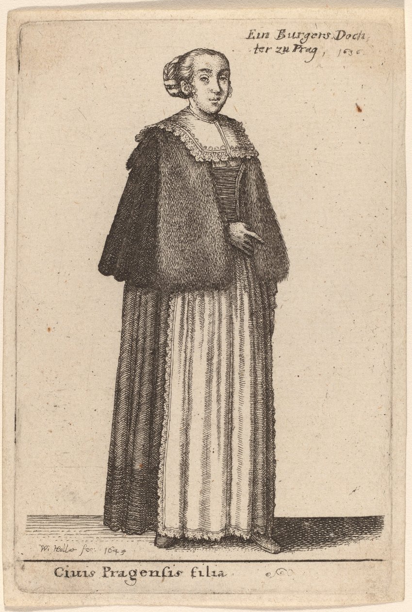 Dcera měšťana pražského od Wenceslaus Hollar