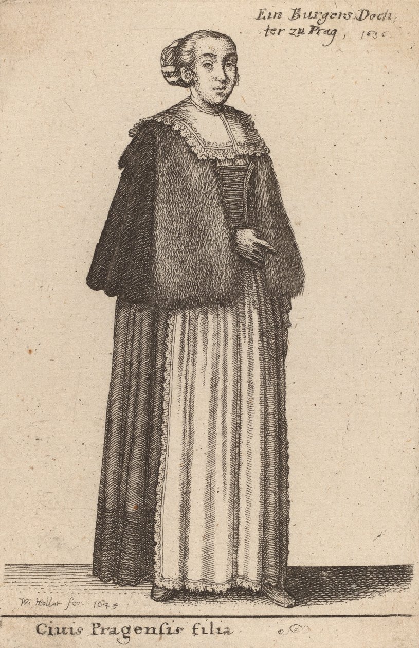 Dcera měšťana pražského, 1643 od Wenceslaus Hollar